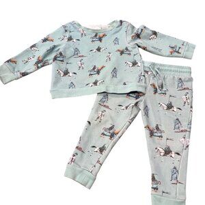 Posh Peanut 2T Blue Wallace Long Sleeve Sweatshirt & Jogger Set